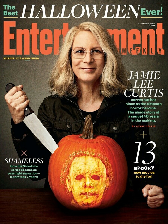 Jamie Lee Curtis and Michael Myers for Entertainment Weekly's Halloween Issue - Halloween, Actors and actresses, Jamie Lee Curtis, Magazine, Longpost, Celebrities
