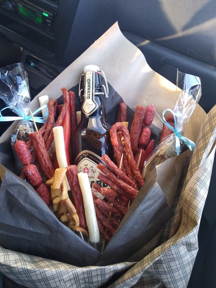 men's bouquet - Presents, Sausage, My, Unusual bouquets, Beer