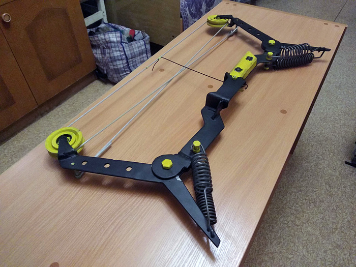 Compound bow - homemade - My, Onion, With your own hands, Video, Longpost, Crossbows, Block bow