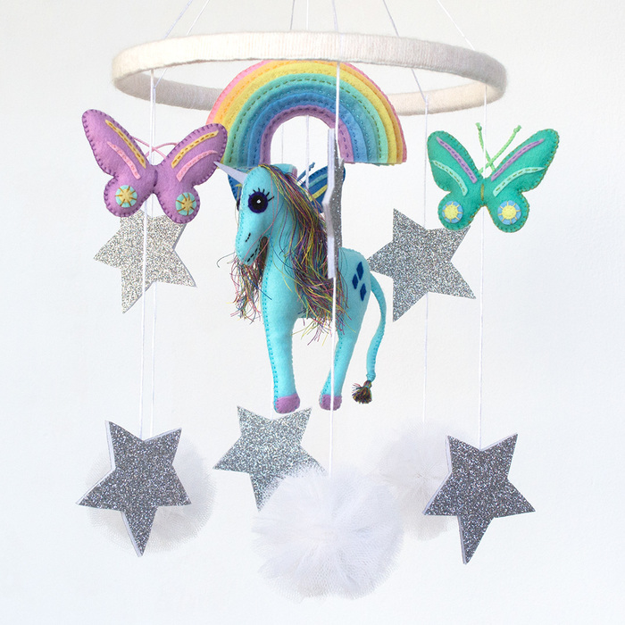 Unicorn in the crib - My, Unicorn, Creation, Needlework without process, Toys, With your own hands, Handmade, Children, Longpost