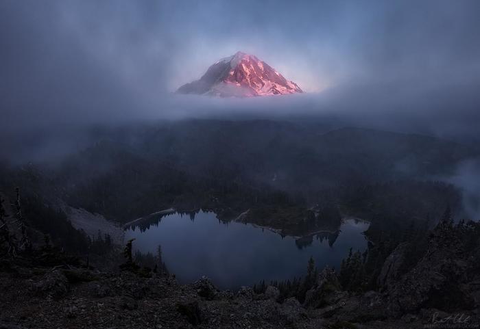 The clouds at sunset opened up the mountain - Nature, beauty of nature