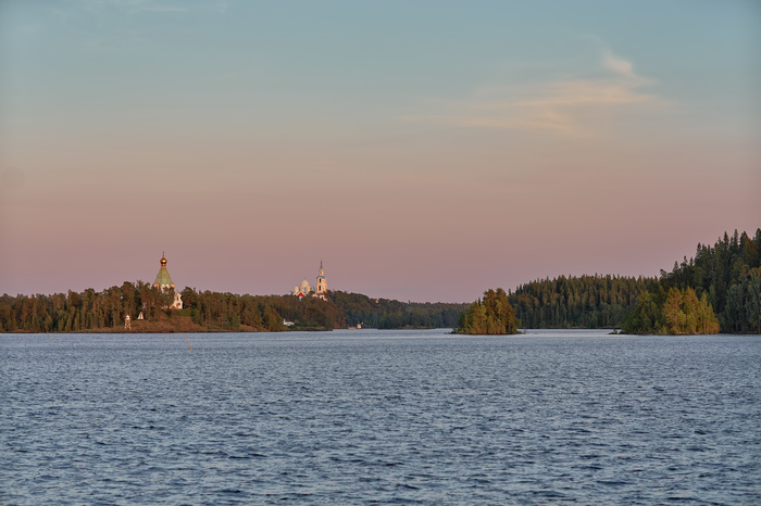 Sunset on Valaam - Balaam, Monastery, Lake, Sky, Sunset, My, Forest, The photo