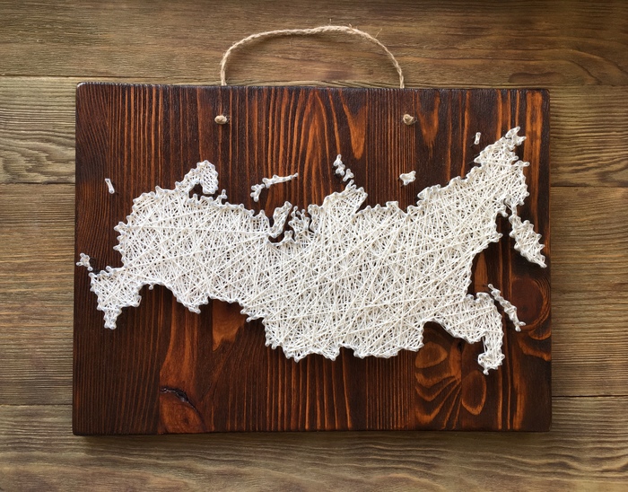 Картина из гвоздей и ниток в технике string art - Моё, String Art, Ручная работа, Стринг-Арт, Длиннопост, Кот