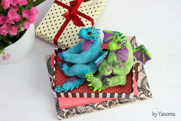 Baby dragons - My, The Dragon, Handmade, Needlework without process, Polymer clay, Handmade, Milota, , Longpost