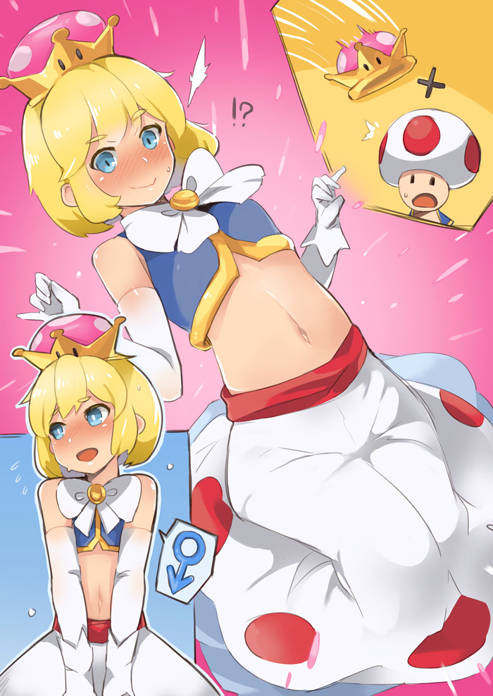 Princess Toad - Its a trap!, Anime art, Mario, Toad, Super crown