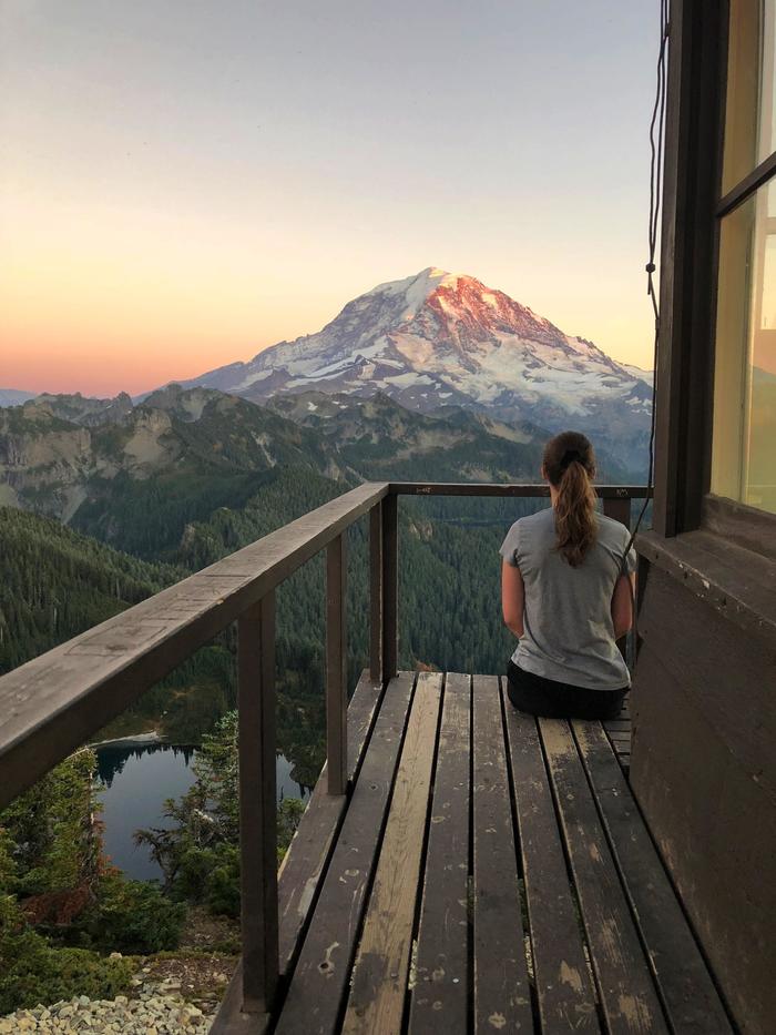 At the observation deck in Mount Rainier National Park (USA) - Nature, beauty of nature