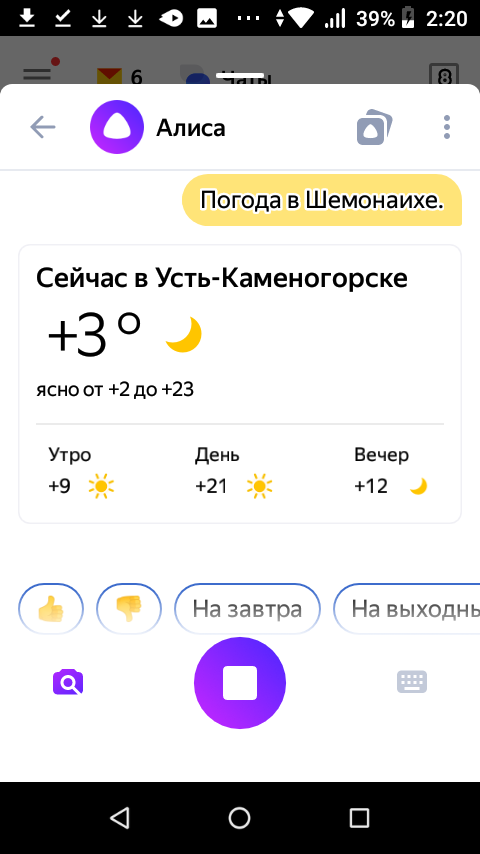 Алиса погоду пожалуйста