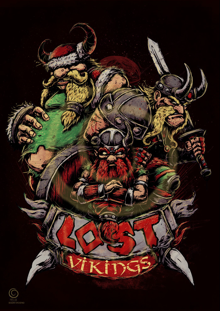 Lost Vikings - My, , Longpost, The Lost Vikings, Blizzard, Games, Retro Games, Drawing, Digital drawing