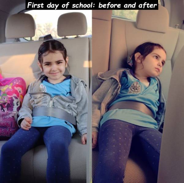 First day of school: before and after - School, First day, It Was-It Was