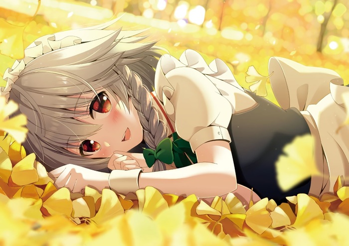 Autumn maid - Anime Art, Touhou, Izayoi Sakuya, Осень, Горничная