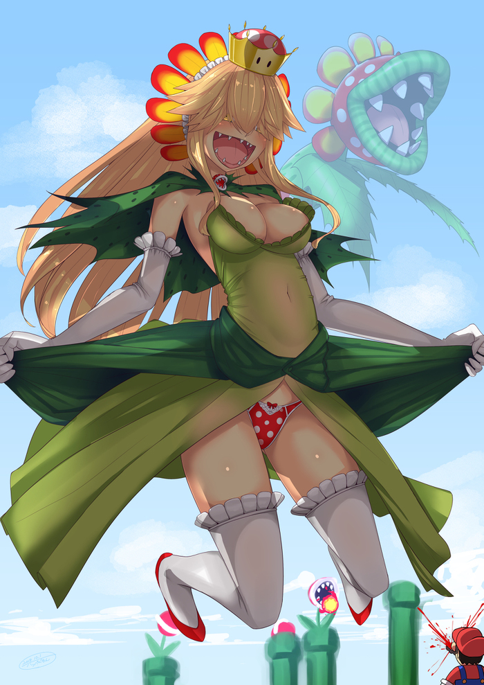 Piranette Piranette, Pakkunnfurawahime, Anime Art,  , , Bowsette, , 