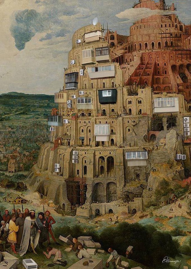 This is genius - Suffering middle ages, Design, Repair, Collective farm, Tower of Babel, Pieter Bruegel Sr.