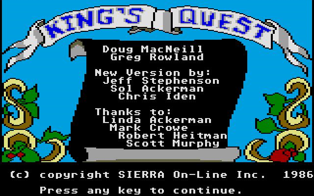 King's Quest 1985, , , Sierra,  , -, , 