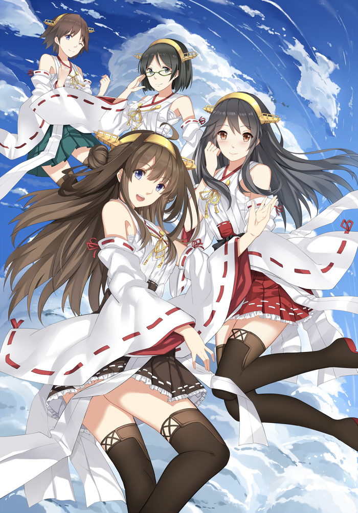 Kongou sisters - Kantai collection, Kongou, Haruna, Kirishima, Hiei, Kongou Sisters, Anime, Anime art