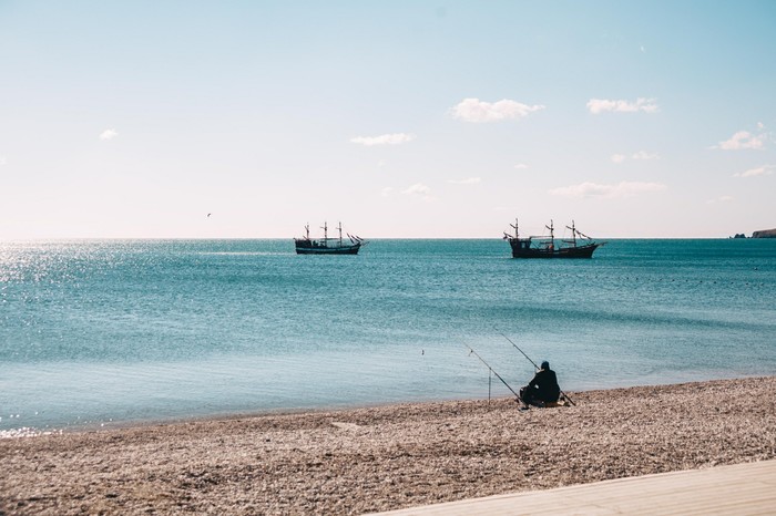 Lonely fisherman in Sudak - My, Travel across Russia, The photo, Crimea, The city of Sudak