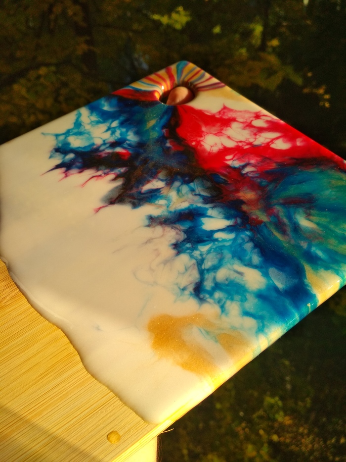 Resin on a cutting board? Decor in the kitchen. - My, Cutting board, Epoxy resin, Resin, Resinart, Longpost