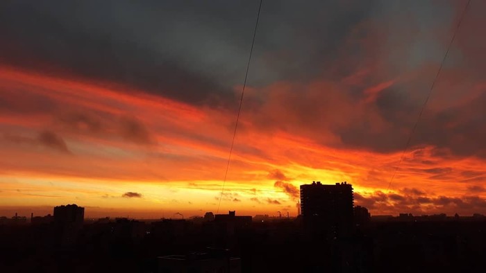 Autumn sunset - My, Sunset, Saint Petersburg