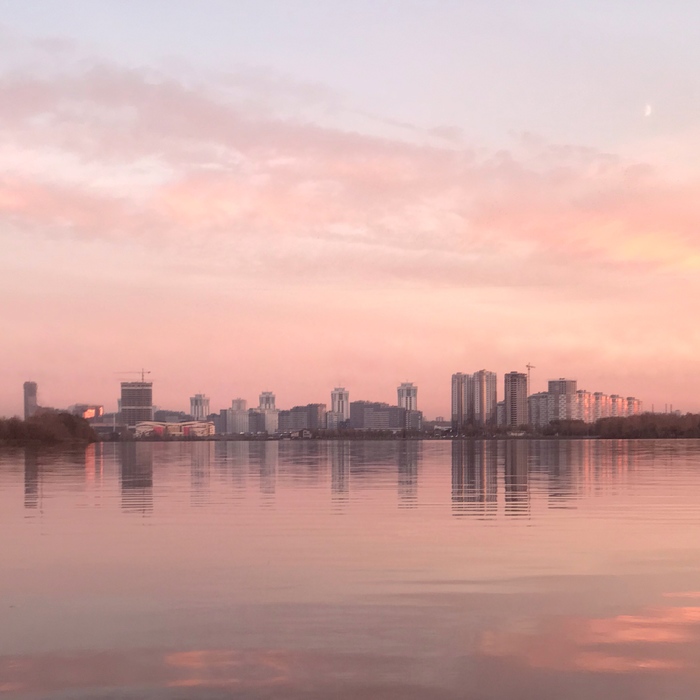 Минск, Беларусь. - Моё, Фотография, Закат, Город, Озеро, Республика Беларусь, Минск