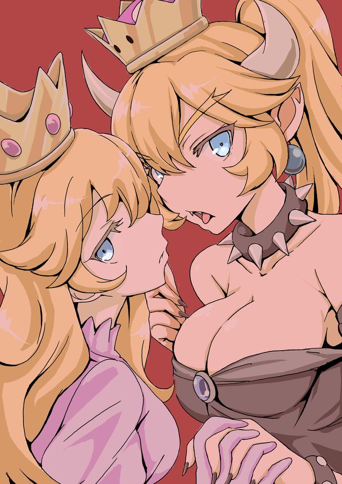 Anime Art - Anime art, Anime, Mario, Bowsette, Lesbian, Super crown, Princess peach