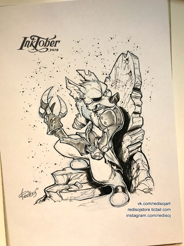 InkTober 2018 №17 - My, Redisoj, Inktober, Art, Images, Animals, Dog, Drawing