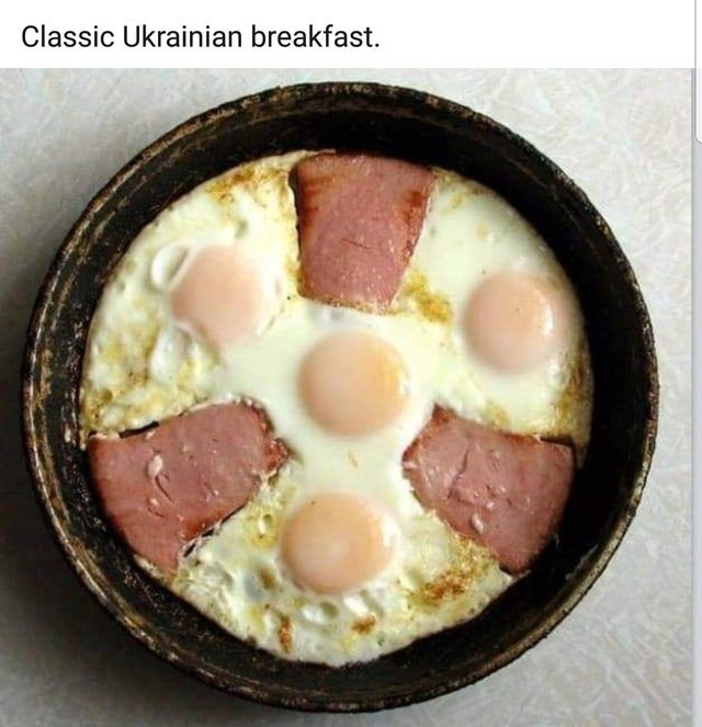 Classic Ukrainian breakfast - Omelette, Breakfast