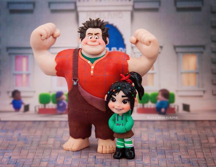 My Ralph and Vanellope from polymer clay - My, , Ralph, Polymer clay, , , Needlework without process, Vanilla von Keks, Ralph vs the Internet