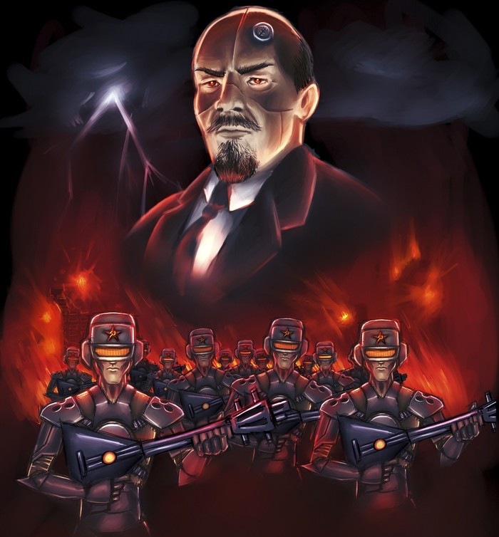 Lenin - lived, Lenin - is alive, Lenin - will live. - Lenin, Revolution, Robot, Cyborgs, Communism, Humor