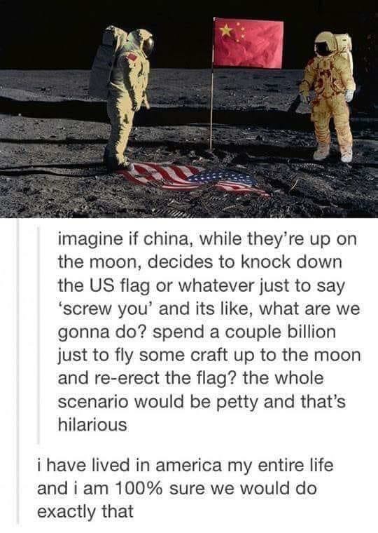 Plan - Reddit, USA, China, moon, Flag