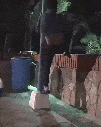 Follow the pole, be careful! - Pillar, Black people, Humor, GIF