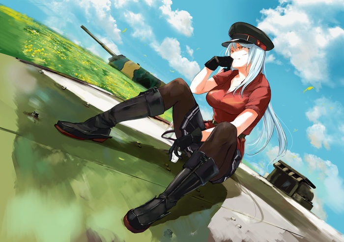 Gangut and 30th Coastal Turret Battery - Kantai collection, Anime, Anime art, Gangut, Sevastopol, 