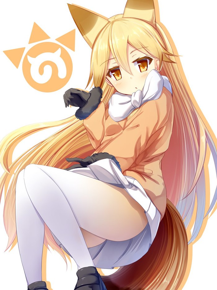 Some cute kitsune - Ezo Red Fox, Kemono Friends, Неко, Anime Art