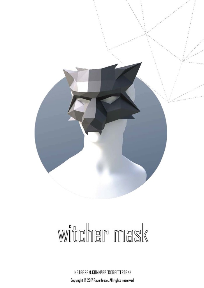 Pepakura Papercraft wolf mask from The Witcher universe FREE - My, Pepakura, Papercraft, , The Witcher 3: Wild Hunt, Geralt of Rivia, , Halloween, Longpost