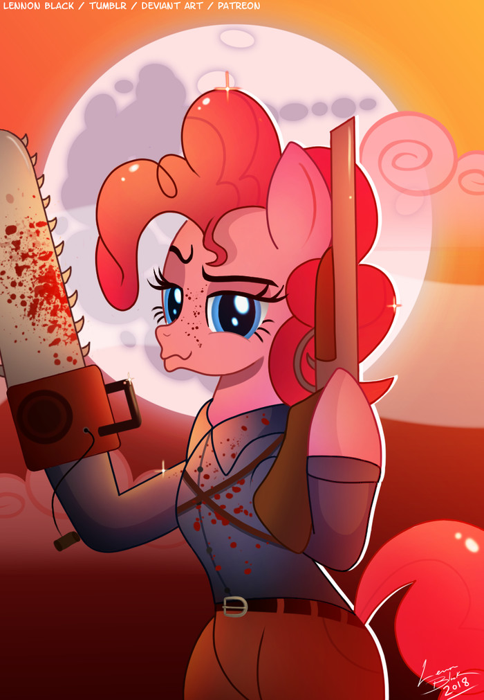 Groovy - My little pony, PonyArt, Pinkie pie, Crossover, Ash vs. the Sinister Dead, , Semi-Grimdark