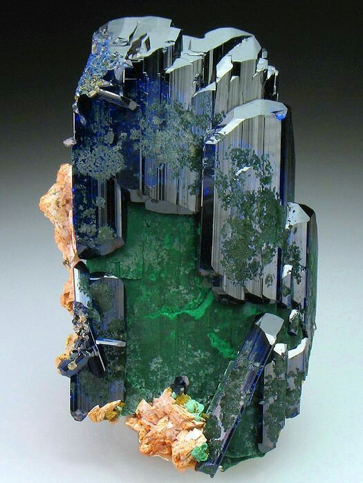 Azurite with malachite. Tuissit, Oriental Region of Morocco. - Azurite, Minerals, The photo, Nature, beauty of nature, beauty