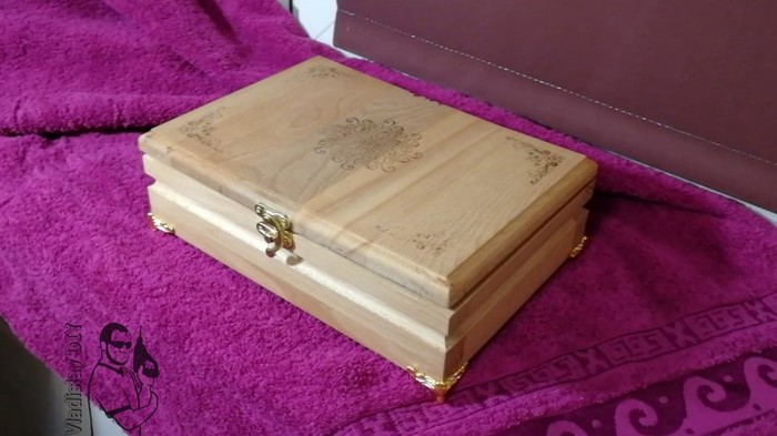 Solid beech jewelry box - My, Casket, With your own hands, Needlework with process, , , Video, Longpost