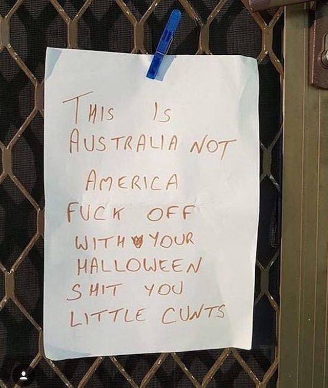 It was not there - Australia, America, Halloween