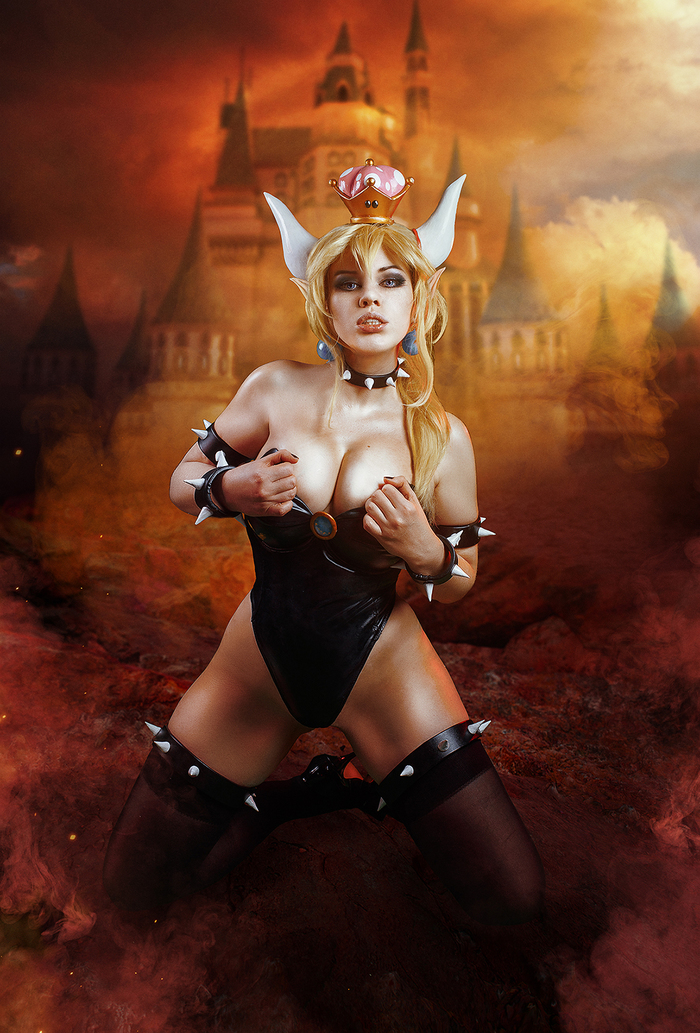 Bowsette cosplay - NSFW, Super mario, Bowsette, Cosplay, Boobs, Halloween, Super crown, Longpost