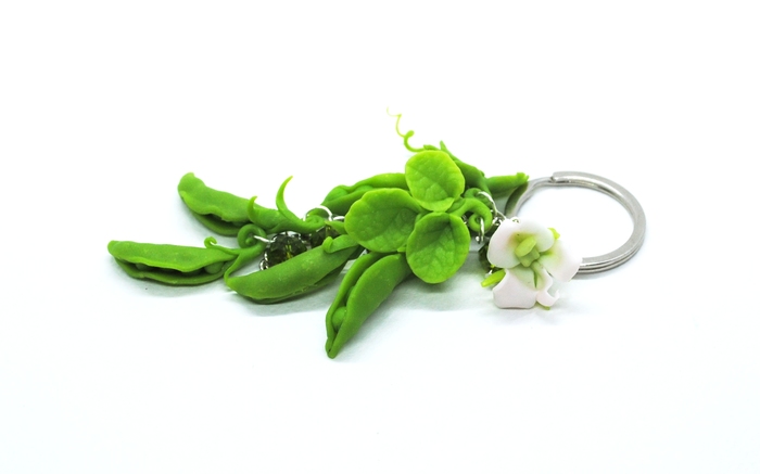 Pea batch - My, Longpost, Peas, Polymer clay, Keychain, Needlework without process