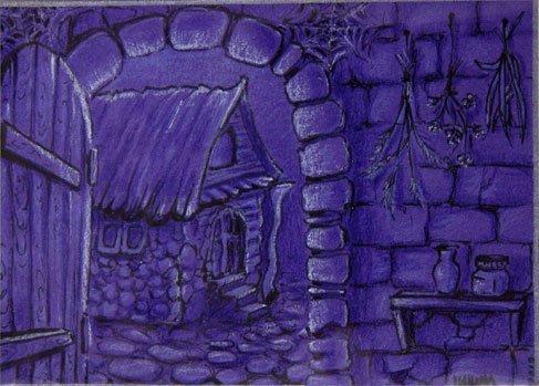 Once upon a time, in a Fairytail - My, Drawing, Aceo, Pencil drawing, Story, House, Town