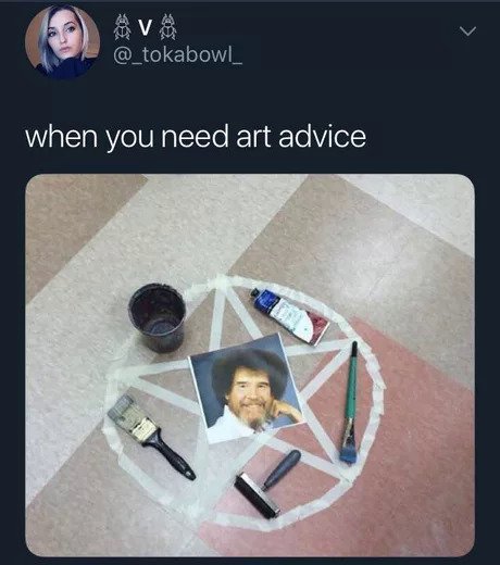 When Artists Need Help - Bob Ross, Pentagram, Images