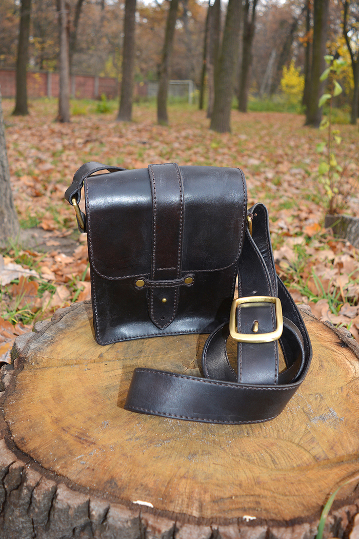 Bag for men, option 2.0 - Longpost, My, Сумка, Leather products, Leather craft, 