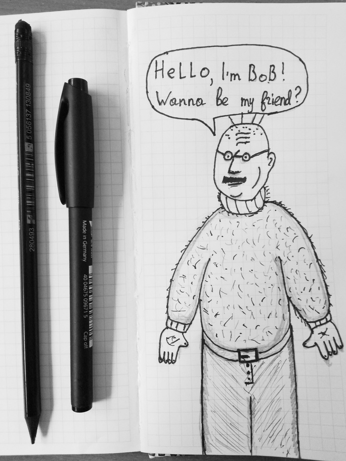 Lonely Bob - Sketchbook, My, Doodle