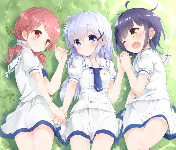 Anime Art - Anime art, Kafuu chino, , Loli, Maya Jouga, , Gochuumon wa usagi desu ka?