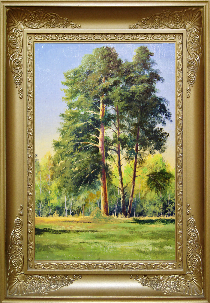 Not a big sketch... - My, Pine, Painting, Acrylic, , beauty of nature, Edge of the forest, Painting, Nature