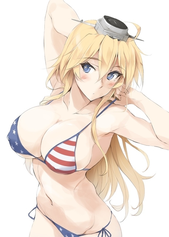 Iowa - NSFW, Kantai collection, Uss Iowa, Etty, Swimsuit, Anime art, Anime, Art