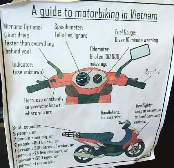 Memo to a motorcyclist in Vietnam - My, Moto, Asia, Vietnam, Humor