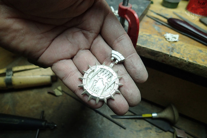 Video about the processing of a silver pendant after casting (ch1) - My, Needlework with process, Silver, Decoration, Handmade, Creation, Warhammer-Crafts, Treatment, Jewelry, Video