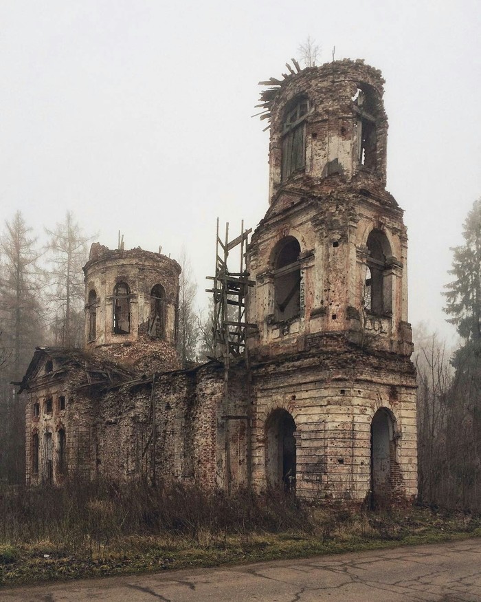 Руины церкви Владимирской иконы Божией Матери в Дылицах.