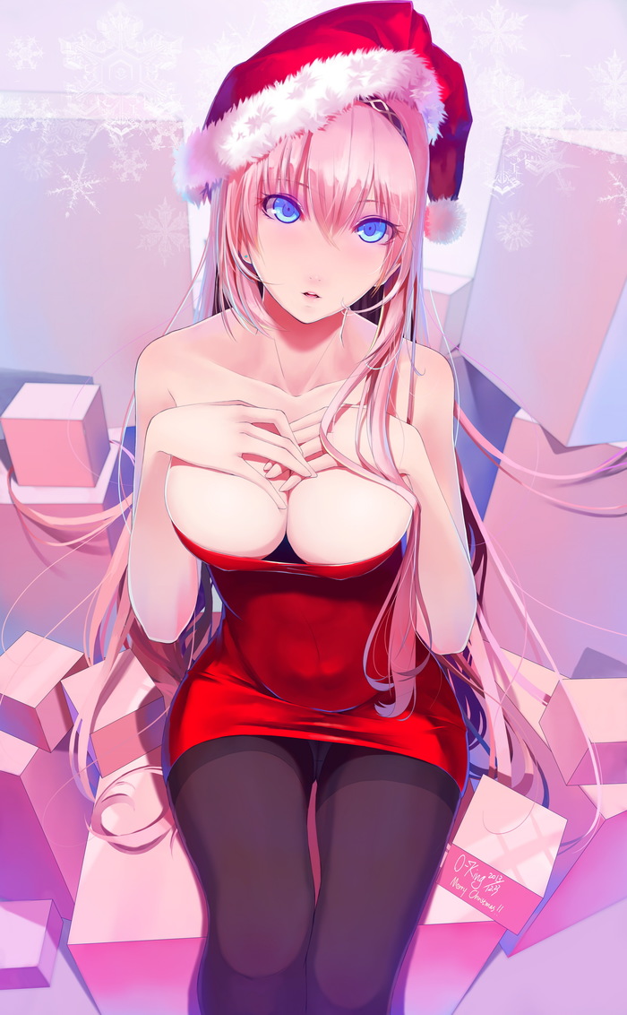 Fascinating Christmas - NSFW, Аниме, Не аниме, Anime Art, Vocaloid, Megurine Luka, Pixiv, Okingjo