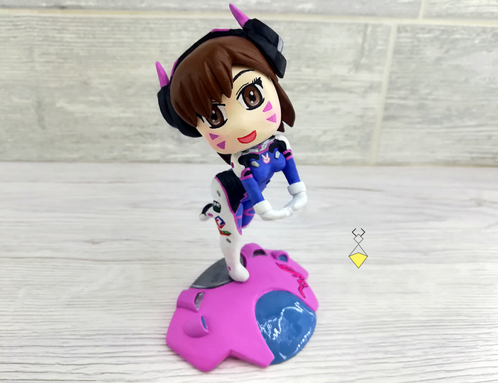 D.Va Overwatch chibi figurine (handmade) - My, Dva, Overwatch, Blizzard, Needlework without process, Blizzcon, Chibi, Figurine, Statuette, Longpost, Figurines